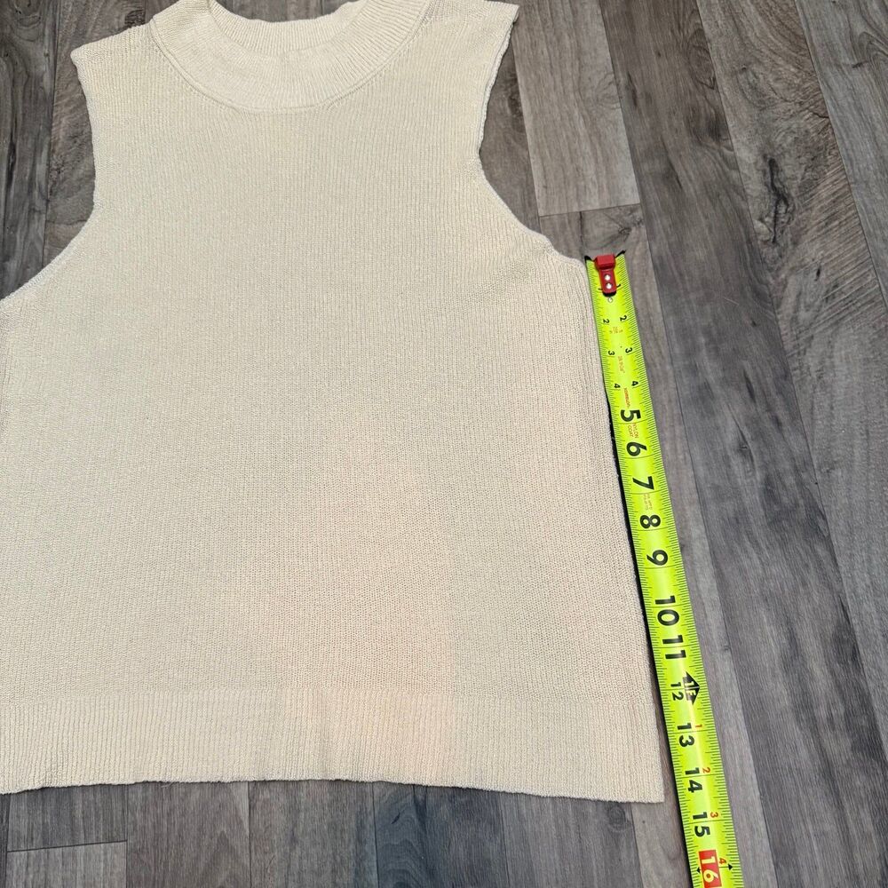 NA-KD Cream Sleeveless Straight Fine Knit Sweater Vest Top - Size M - Picture 3 of 6